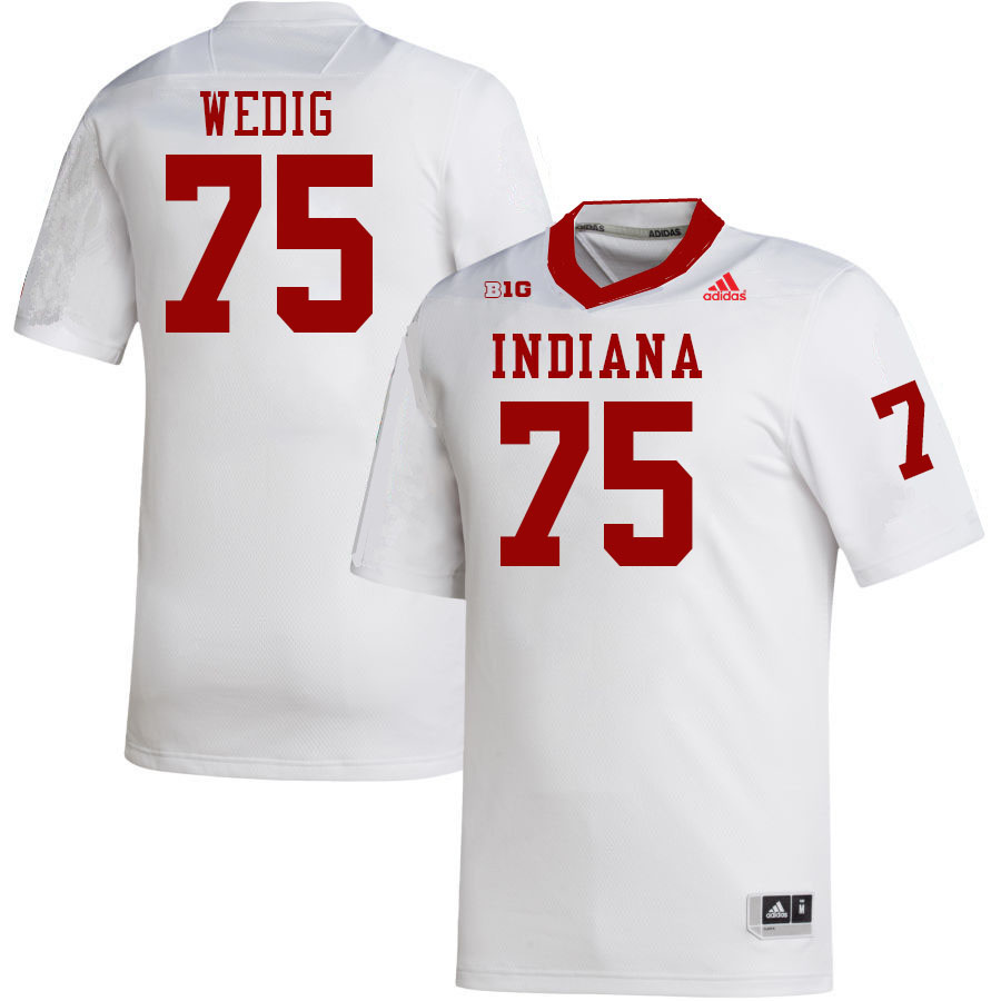 Men #75 Trey Wedig Indiana Hoosiers College Football Jerseys Stitched-White